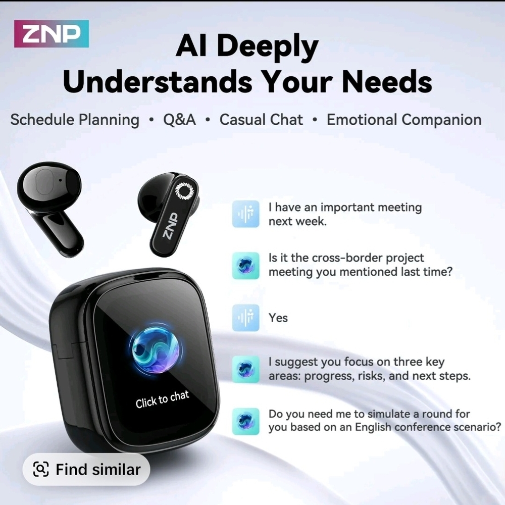 ZNP Wireless Earbuds with Charging Case